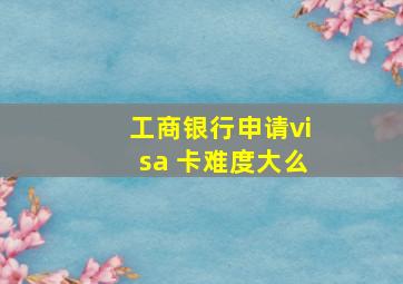 工商银行申请visa 卡难度大么